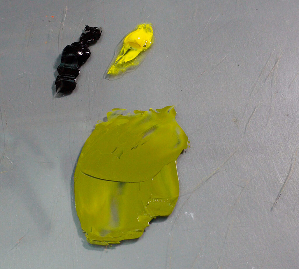 Usar color negro para pintar o mezclar colores